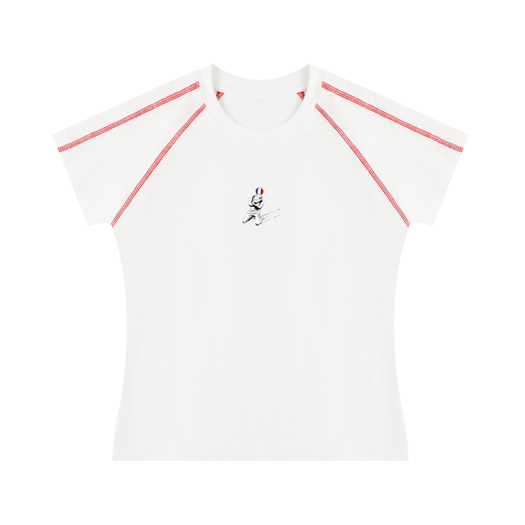 France World Cup T-Shirt //Tight-Fit (White, Women's)