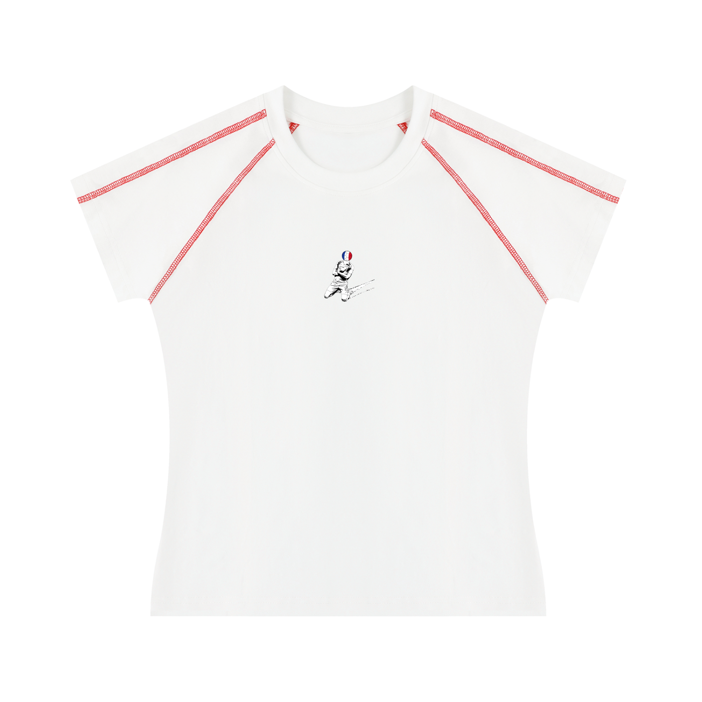 France World Cup T-Shirt //Tight-Fit (White, Women's)